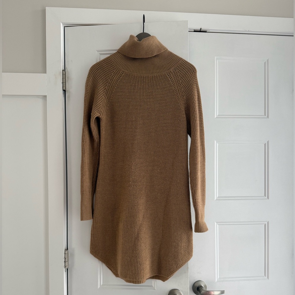 Wilfred Camel Brown Turtleneck Sweater Dress